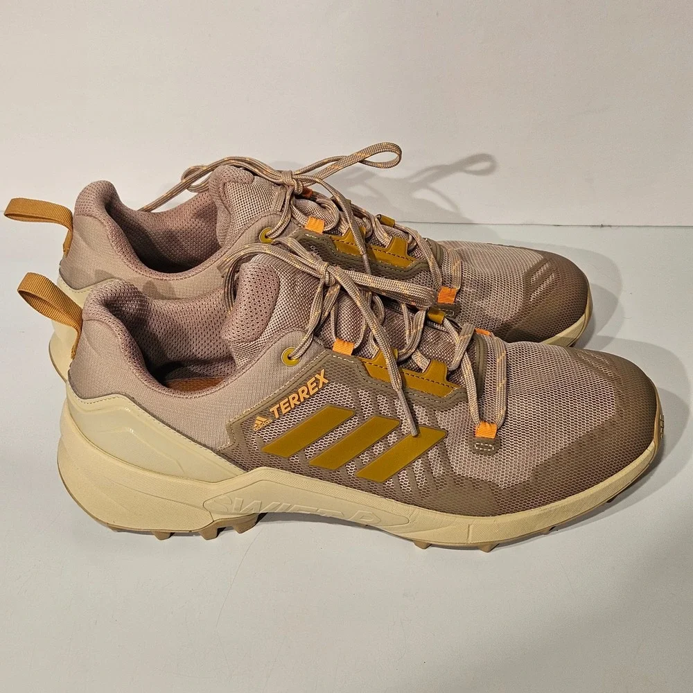 Adidas Terrex Swift R3 Hiking Shoes Mens 13 Beige Orange GZ0359 Low Top Sneaker